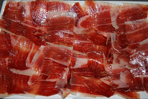 IN SCHEIBEN GESCHNITTENE JAMON IBÉRICO BELLOTA VAKUUM-VERPACKUNG IN 100 GR BEUTEL, MEHRERE OPTIONEN (10 x 100 GR BEUTEL) von Jamones El Maño S.L.