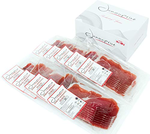 Serrano Schinken gereift Duroc in Scheiben von Hand geschnitten 500 gr (5 Packungen à 100 gr) - Spanischer Schinken Jamonprive von Jamonprive