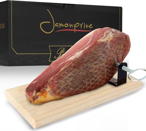 Serrano Schinken gereift ohne Knochen Gran Reserva ca. 1 Kg - Spanischer Schinken (SCHINKENHALTER UND MESSER NICHT ENTHALTEN) – Jamonprive Premium von Jamonprive