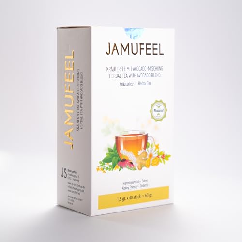 Jamufeel • Kräutertee mit Avocado & Schachtelhalm • 60g (40 Stück à 1,5g) • Unterstützt die Nierenfunktion & Fördert die Entwässerung • 100% Natürlich von Jamufeel