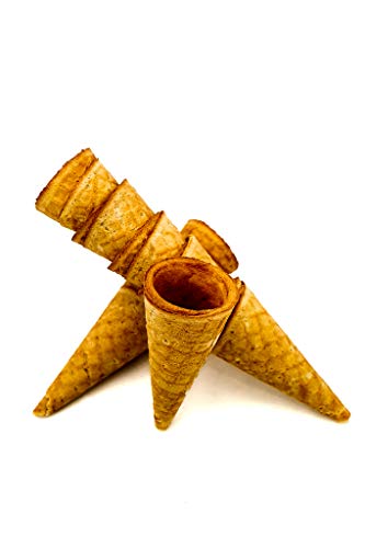 PJaspert Eiswaffeln | Eishörnchen - "Mini Cone" 60xØ27mm mit Rand (594 Stück) von Jaspert Eiswaffeln