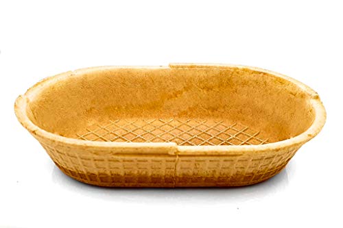 PJaspert Eiswaffeln | Waffelschale "Snack oval" 37/155x100mm (60 Stück) von Jaspert Eiswaffeln