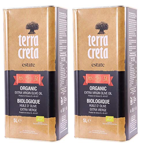 2x 5,0l Kanister BIO Olivenöl Terra Creta Estate | Extra natives Olivenöl von Kreta | + 20ml Jassas Olivenöl von Jassas Griechische Feinkost