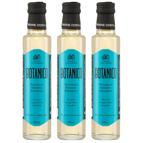 Aceto Botanico Balsamico hell 3x 0,25l | Griechischer Weißweinessig | Costa Lazaridi | +20ml Jassas Olivenöl von Jassas Griechische Feinkost