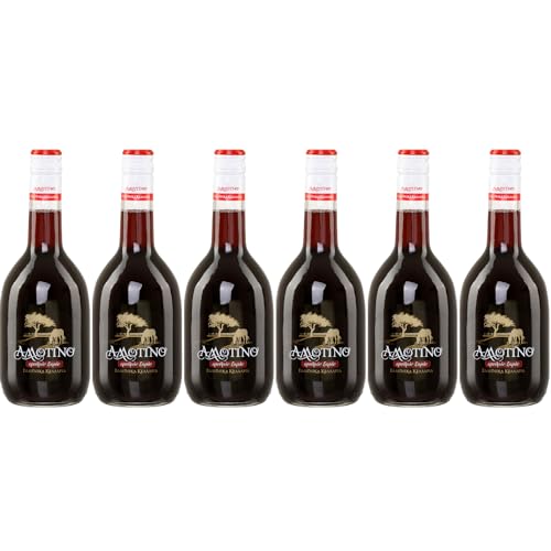 Allotino rot trocken 6x 0,5l | Trockener Rotwein aus Griechenland | 12,5% Vol. | Kourtaki | +20ml Jassas Olivenöl von Jassas Griechische Feinkost