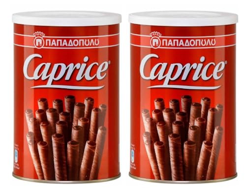 Caprice Waffelröllchen Schoko 2x 400g Papadopoulos aus Griechenland | Griechisches Gebäck | +20ml Jassas Olivenöl von Jassas Griechische Feinkost