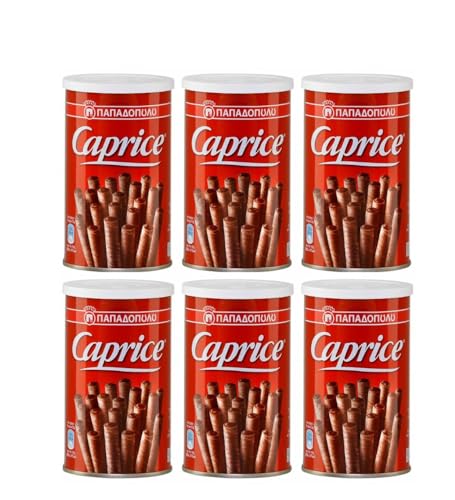 Caprice Waffelröllchen Schoko 6x 115g Papadopoulos | Griechisches Gebäck | +20ml Jassas Olivenöl von Jassas Griechische Feinkost