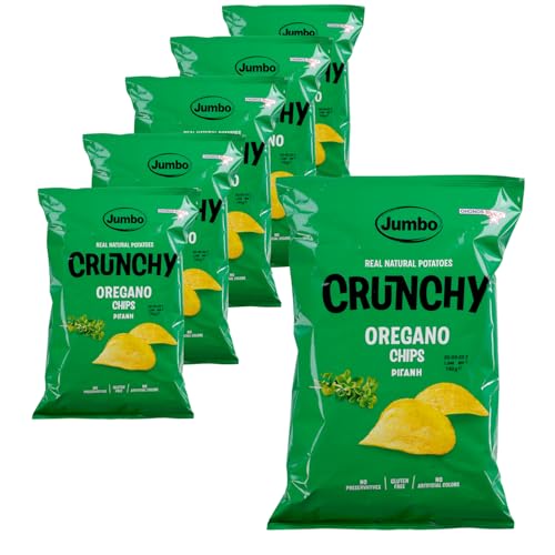 Chips mit Oregano 6x 150g Jumbo | Snacks aus Griechenland mit Kräutern verfeinert | +20ml Jassas Olivenöl von Jassas Griechische Feinkost