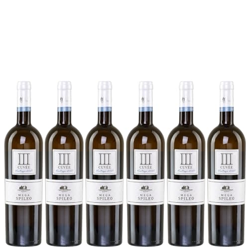 Domain Mega Spileo Cuvée III 6x 0,75l weiß trocken Cavino | + 20ml Jassas Olivenöl von Jassas Griechische Feinkost