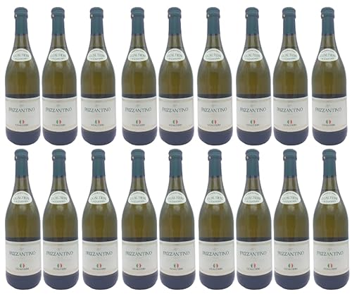 Frizzantino Gualtieri Vino Bianco süß 18x 0,75l Dell Emilia | Weißer Perlwein aus Italien | 7,5% Vol.| + 20ml Jassas Olivenöl von Jassas Griechische Feinkost