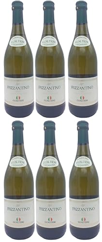 Frizzantino Gualtieri Vino Bianco süß 6x 0,75l Dell Emilia | Weißer Perlwein aus Italien | 7,5% Vol.| + 20ml Jassas Olivenöl von Jassas Griechische Feinkost