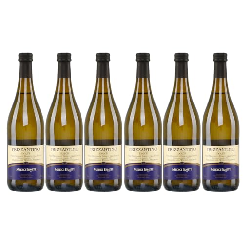 Frizzantino Medici weiß 6x 0,75l | Medici Ermete | Weißer Perlwein aus Italien | +20ml Jassas Olivenöl von Jassas Griechische Feinkost