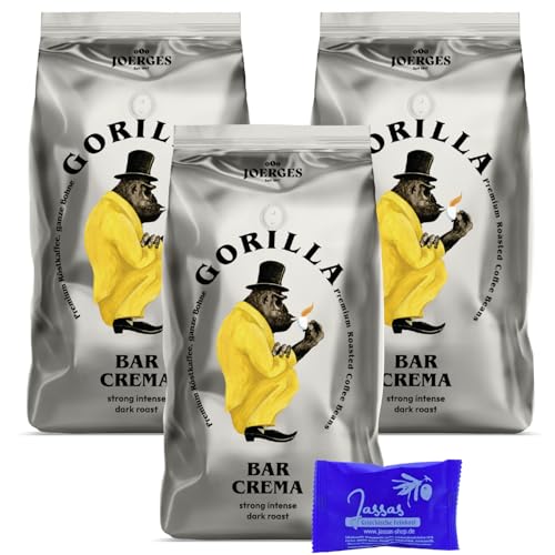 Gorilla Espresso Bar Crema 3x 1000g Joerges + Jassas Gebäck | Gorilla Kaffee | Gorilla Espresso von Jassas Griechische Feinkost