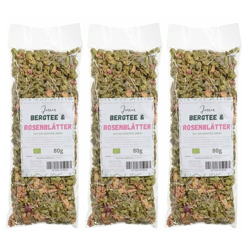 Griechischer BIO Bergtee mit BIO Rosenblättern 3x 80g | Jassas | GR-BIO-01 von Jassas Griechische Feinkost