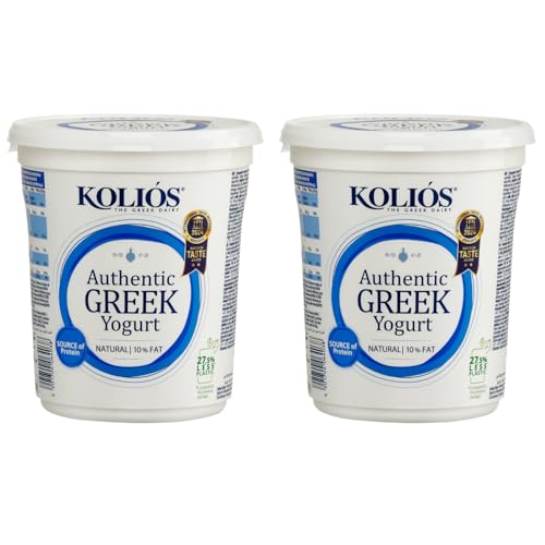 Griechischer Joghurt 10% 2x 1kg Kolios | Milder Joghurt aus Kuhmilch | Vielfach mit Gold prämiert | +20ml Jassas Olivenöl von Jassas Griechische Feinkost