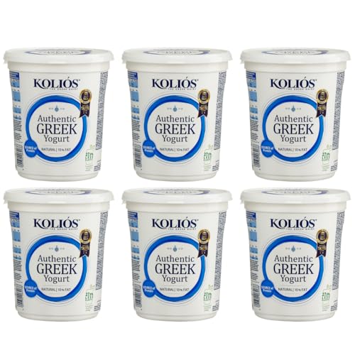 Griechischer Joghurt 10% 6x 1kg Kolios | Milder Joghurt aus Kuhmilch | Vielfach mit Gold prämiert | +20ml Jassas Olivenöl von Jassas Griechische Feinkost