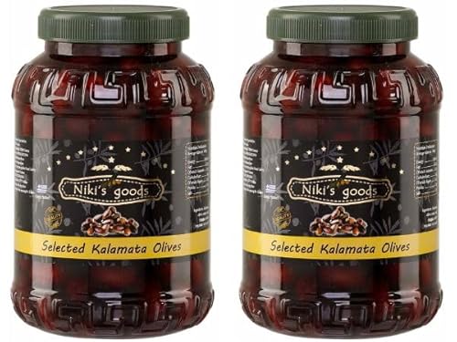 Kalamata Oliven ohne Stein 2x 1kg Nikis Goods | +20ml Jassas Olivenöl von Jassas Griechische Feinkost