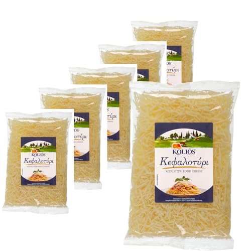 Kefalotiri Hartkäse (gerieben) 6x 200g Kolios | Griechischer Käse aus Kuhmilch | +20ml Jassas Olivenöl von Jassas Griechische Feinkost