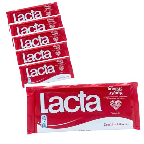 Lacta Vollmilch Schokolade 6x 85g Tafel | Leckere Griechische Schokolade | +20ml Jassas Olivenöl von Jassas Griechische Feinkost