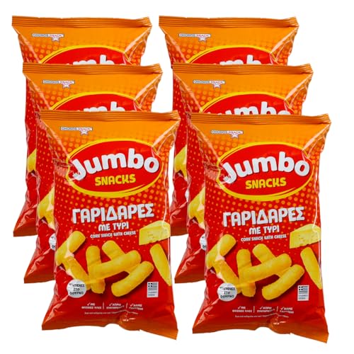 Maissticks mit Käse 6x 85g Jumbo | Leckerer Snack aus Griechenland | +20ml Jassas Olivenöl von Jassas Griechische Feinkost