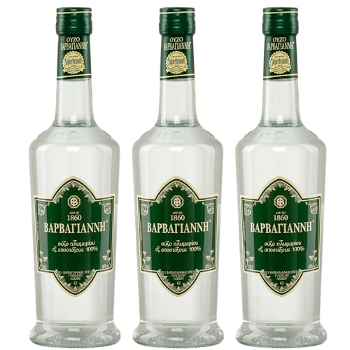 Ouzo Barbayanni grün 3x 0,7l Flasche | Klassischer Ouzo von Lesbos | Destillerie Barbayannis | 42% Vol. | +20ml Jassas Olivenöl von Jassas Griechische Feinkost