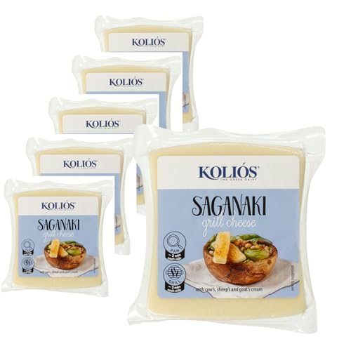 Saganaki (Grill- und Bratkäse) 6x 200g Kolios | Griechischer Käse aus Kuhmilch | +20ml Jassas Olivenöl von Jassas Griechische Feinkost