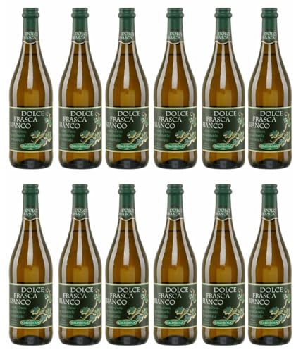 Dolce Frasca Bianco Caldirola 12x 0,75l | Lieblicher Weißwein aus Italien | 5,5% Vol.| + 20ml Jassas Olivenöl von Jassas Griechische Feinkost