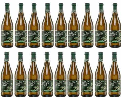 Dolce Frasca Bianco Caldirola 18x 0,75l | Lieblicher Weißwein aus Italien | 5,5% Vol.| + 20ml Jassas Olivenöl von Jassas Griechische Feinkost