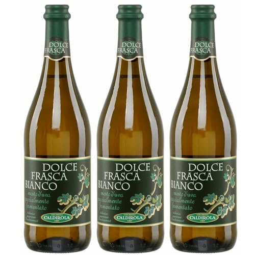 Dolce Frasca Bianco Caldirola 3x 0,75l | Lieblicher Weißwein aus Italien | 5,5% Vol.| + 20ml Jassas Olivenöl von Jassas Griechische Feinkost