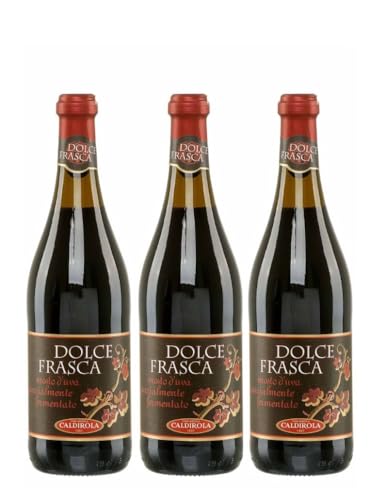 Dolce Frasca Rosso Caldirola 3x 0,75l | Lieblicher Rotwein aus Italien | 5,5% Vol.| + 20ml Jassas Olivenöl von Jassas Griechische Feinkost