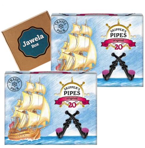2x Skipper's Pipes "Original" 340g - 2x 20 Leaf Malaco Pfeifen Original - Jawela Skipper Pipe Set - Lakritzpfeifen Skippers Pipes von Jawela