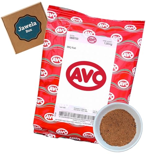 AVO BBQ Rub 1kg - Jawela Box - Grill Barbeque Gewürz Marinade - Grillen BBQ Rub Gewürz zum Einreiben und Marinieren – Großpackung von Jawela