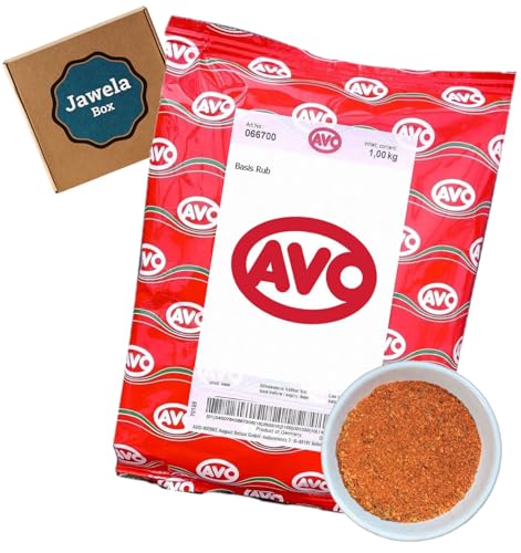 AVO Basis Rub 1kg - Jawela Box - Grill Marinade Kräuter Paprika Zwiebel Pfeffer Senf - Grillen BBQ Rub Gewürz zum Einreiben und Marinieren – Großpackung von Jawela