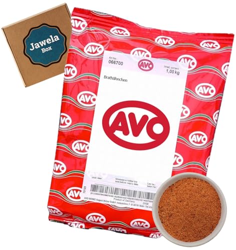 AVO Brathähnchen Gewürz 1kg - Jawela Box - Hähnchen Gewürzmischung – für knuspriges Hähnchen Brathähnchen Chicken – Großpackung von Jawela