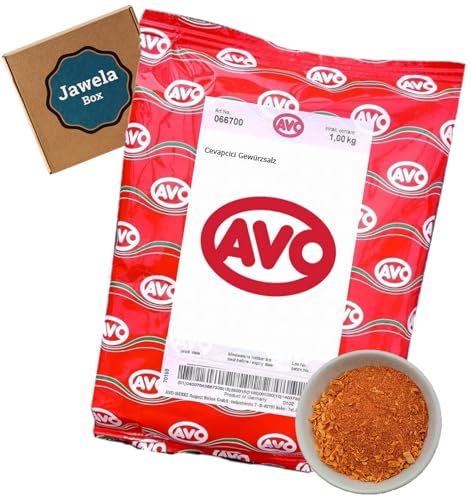 AVO Cevapcici Gewürzsalz 1kg - Jawela Box - Balkan Gewürz - Hackfleisch Cevapcici Gewürz Salz – Großpackung von Jawela