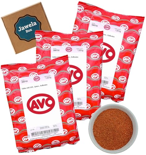 AVO Dallas mild Grill-, Spieß-, Rollbraten Gewürz 3 kg - Jawela Box - 3 x 1 kg Braten Grill Gewürz aus natürlichen Zutaten – Großpackung von Jawela