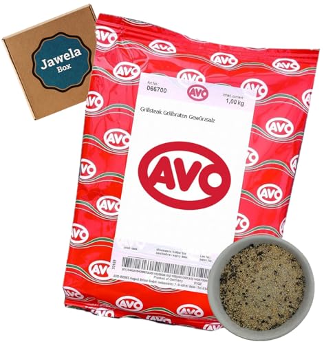 AVO Grillbraten Grillsteak Gewürzsalz 1kg - Jawela Box - Gewürzsalz Grillen Steak Braten aus natürlichen Zutaten – Großpackung von Jawela