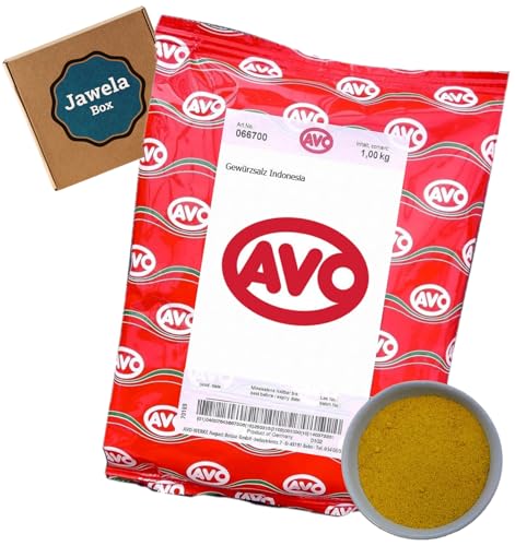 AVO Indonesia Gewürzsalz 1kg - Jawela Box - Curry Zwiebel Gewürzsalz - asiatische Gewürzmischung Geflügel Fleisch Fisch Gemüse – Großpackung von Jawela