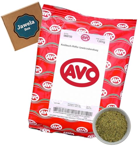 AVO Knoblauch Pfeffer 1kg - Jawela Box - Steak Pfeffer, Knoblauchpfeffer Gewürzzubereitung – Großpackung von Jawela