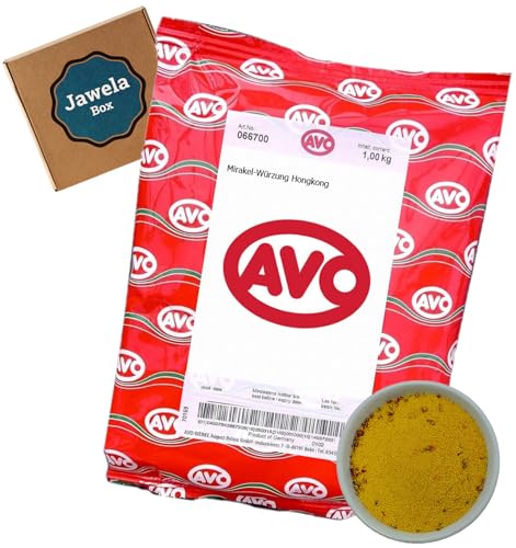 AVO Mirakel Hongkong 1kg - Jawela Box - Curry Zwiebel Sellerie Paprika Gewürzsalz - asiatische Gewürzmischung Geflügel Fleisch Fisch Gemüse – Großpackung von Jawela