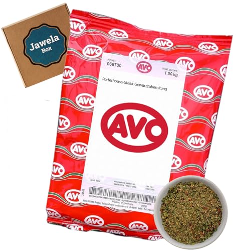 AVO Porterhouse Steak Gewürz 1kg - Jawela Box - Porterhouse-Steak Gewürzzubereitung Steakpfeffer aus natürlichen Zutaten – Großpackung von Jawela