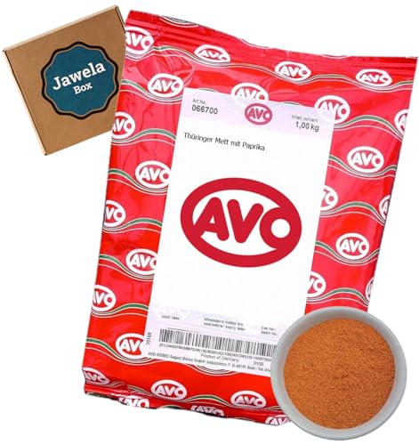 AVO Thüringer Mett mit Paprika Gewürz 1kg - Jawela Box - Mett Jägermett Schweinemett Gewürzmischung – Großpackung von Jawela