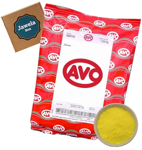 AVO Zitrone Gewürzaroma 1kg - Jawela Box - Zitronen Pulver Gewürz Zitronenaroma zum Backen, Kochen und für Soßen – Großpackung von Jawela