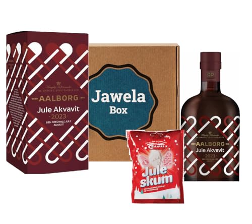 Aalborg Jule Akvavit 2023 47% 0,7 L - Aquavit - Weihnachts-Aquavit - Jawela Box - Carletti Jule Skum 70g von Jawela