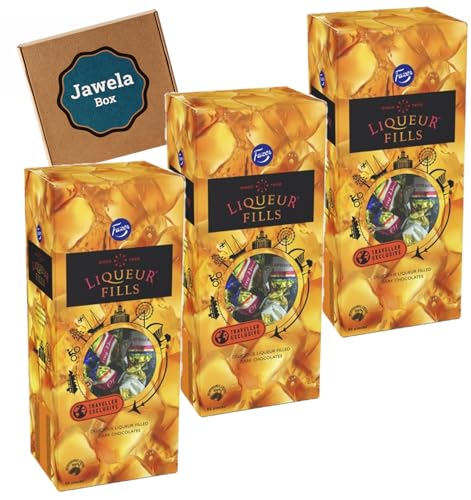 Fazer Liqueur Fills 3er Pack - 3 x 420g Fazer Likör Pralinen - Jawela Box - Likörpralinen Alkoholpralinen von Jawela