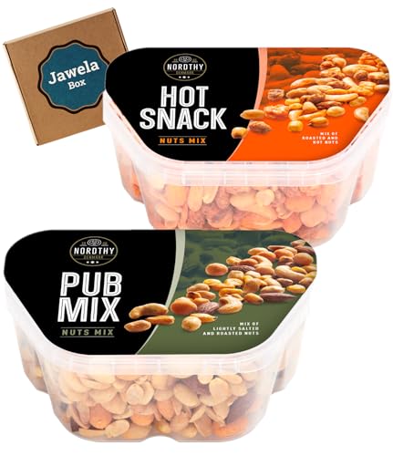 Nussmischung Nuss Mix Nordthy - Pub Mix 450g & Hot Snack 360g - Jawela Mix Set - Snack-Mischung Knabber-Mix Party-Mix Erdnüsse von Jawela