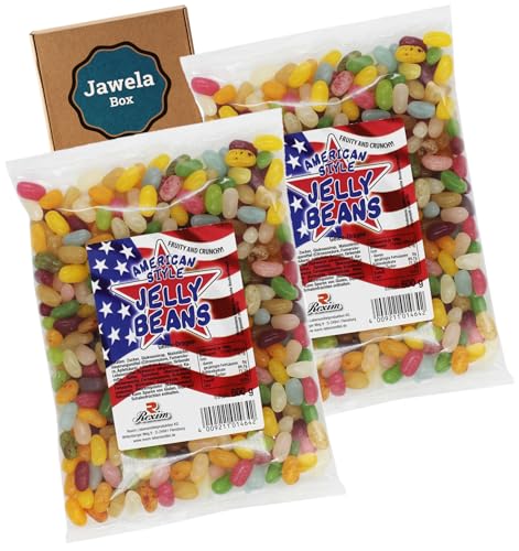 Rexim Jelly Beans American Style 2er Pack 1200g - 2 x 600g - Jawela Set - Geleebohnen - Fruchtgelee Bohnen - Großpackung - fruchtig bunt von Jawela