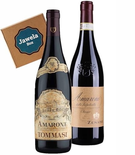 Tommasi & Zenato Amarone della Valpolicella Classico DOCG je 0,75l - Rotwein Set - Jawela Box 2er Set Amarone Tommasi & Zenato – Geschenk von Jawela