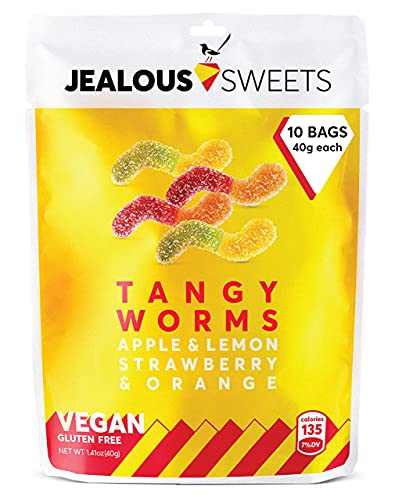 Jealous Sweets Tangy Worms, 40 g, 10 Stück von Jealous Sweets