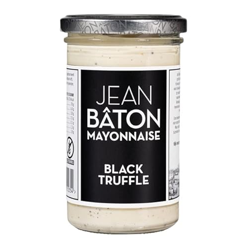 JEAN BÂTON - Mayonnaise Black Truffle | Cremige Mayonnaise mit echtem schwarzem Trüffel. Trüffel Mayonnaise perfekt für Steak, Sandwiches und Pommes | Glutenfreie Trüffel Mayo | Inhalt: 245ml von Jean Bâton